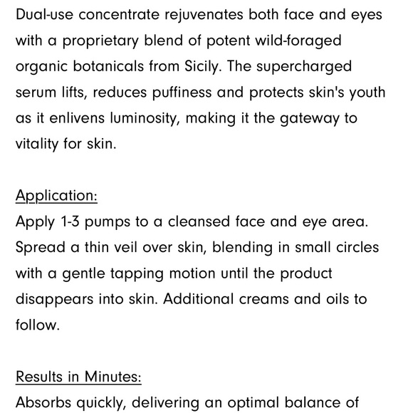 Furtuna Skin Porte Per La Vitalita Face & Eye Serum 🪞 NEW Full Size - Picture 4 of 5